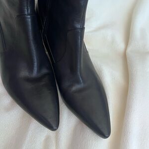 Via Spiga black leather knee length boots. Kitten heels. Size 6. Super clean.